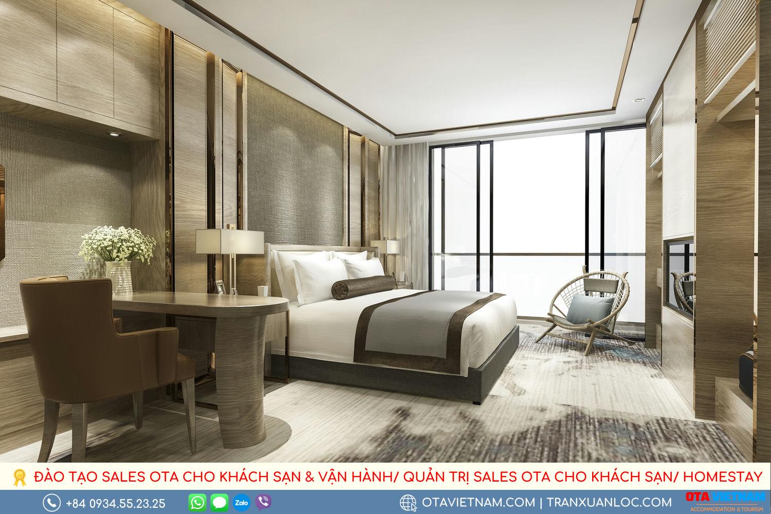 3d Rendering Luxury Classic Modern Bedroom Suite In Hotel
